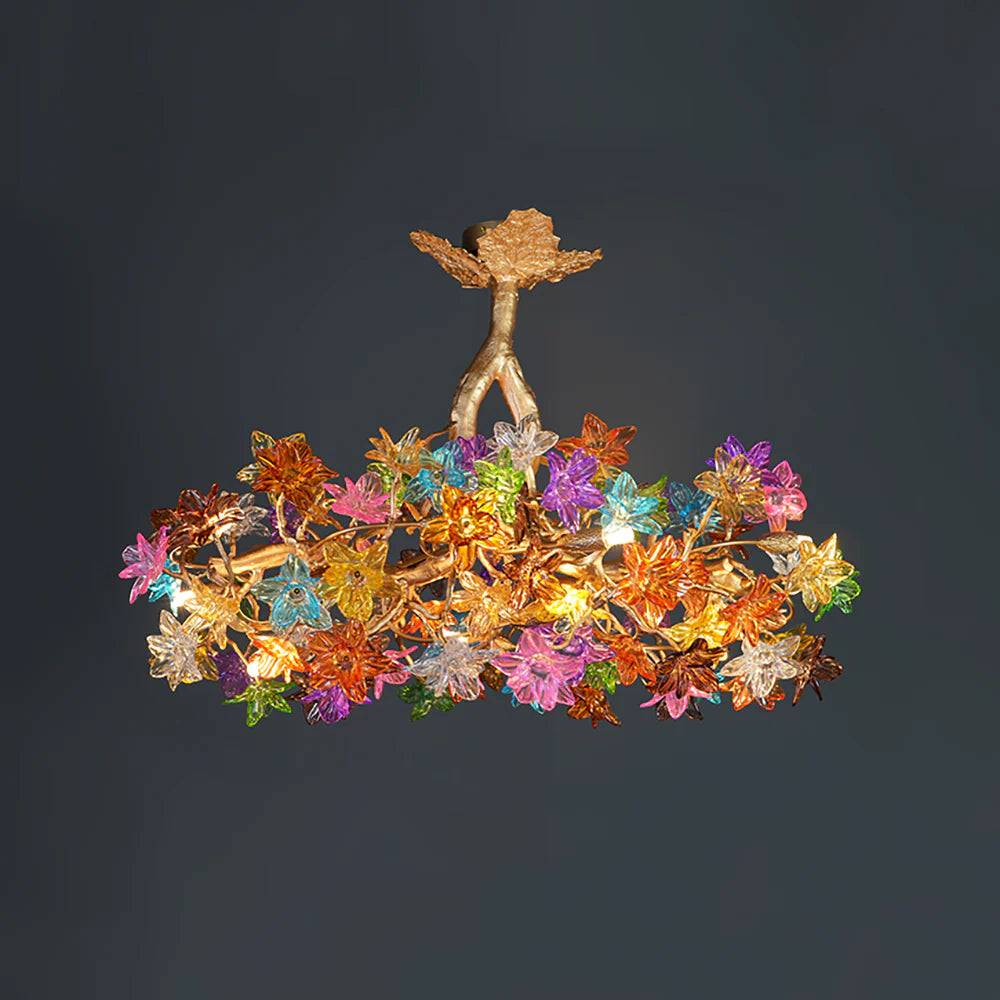 Art Stained Glass Tree Branch Chandelier - Nuvé