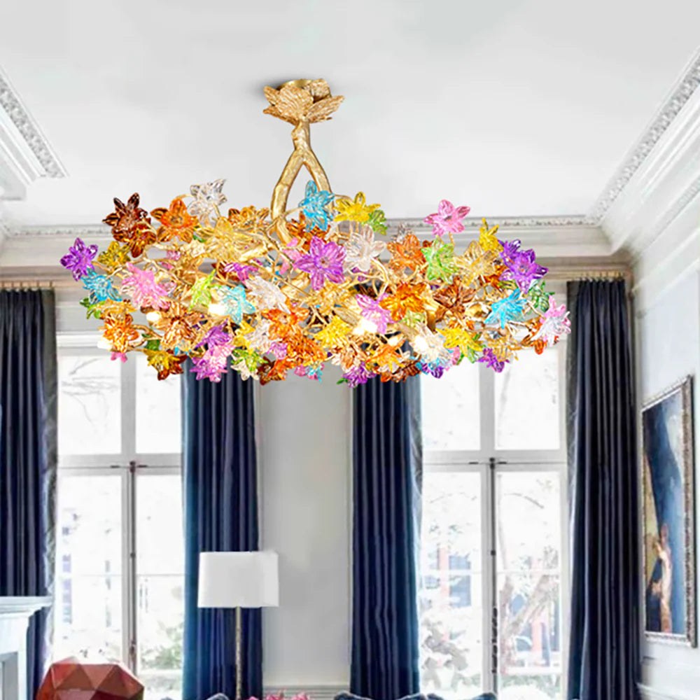 Art Stained Glass Tree Branch Chandelier
