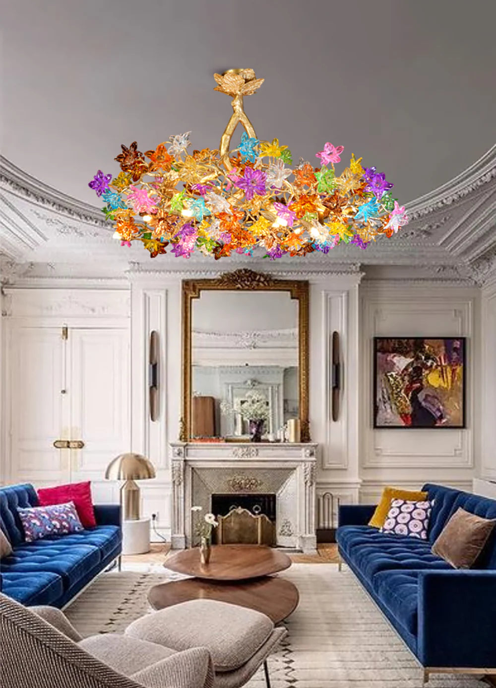 Art Stained Glass Tree Branch Chandelier - Nuvé