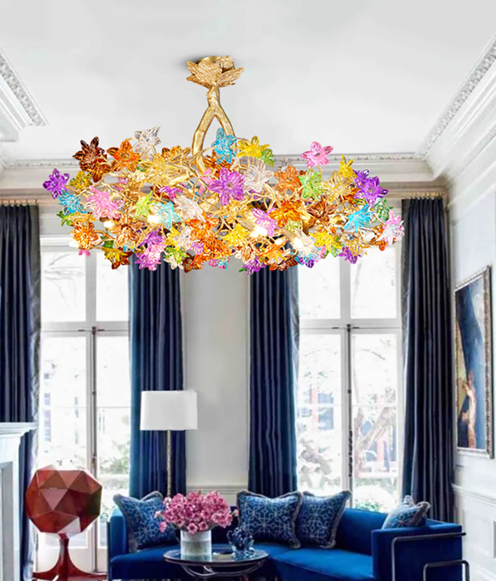 Art Stained Glass Tree Branch Chandelier - Nuvé