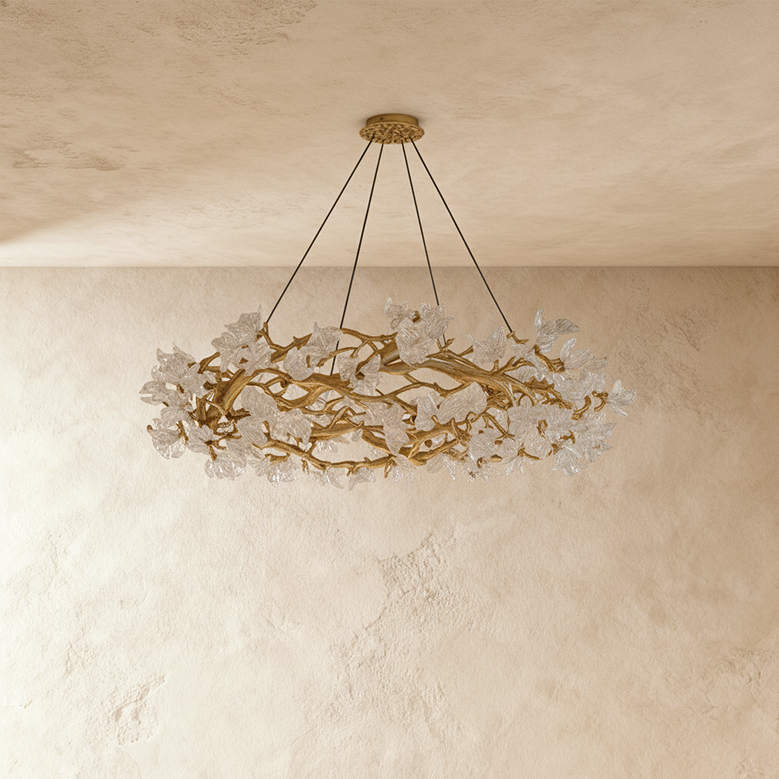 Petala Crystal Round Chandelier by Residence Supply, featuring elegant crystals and a stylish round design.