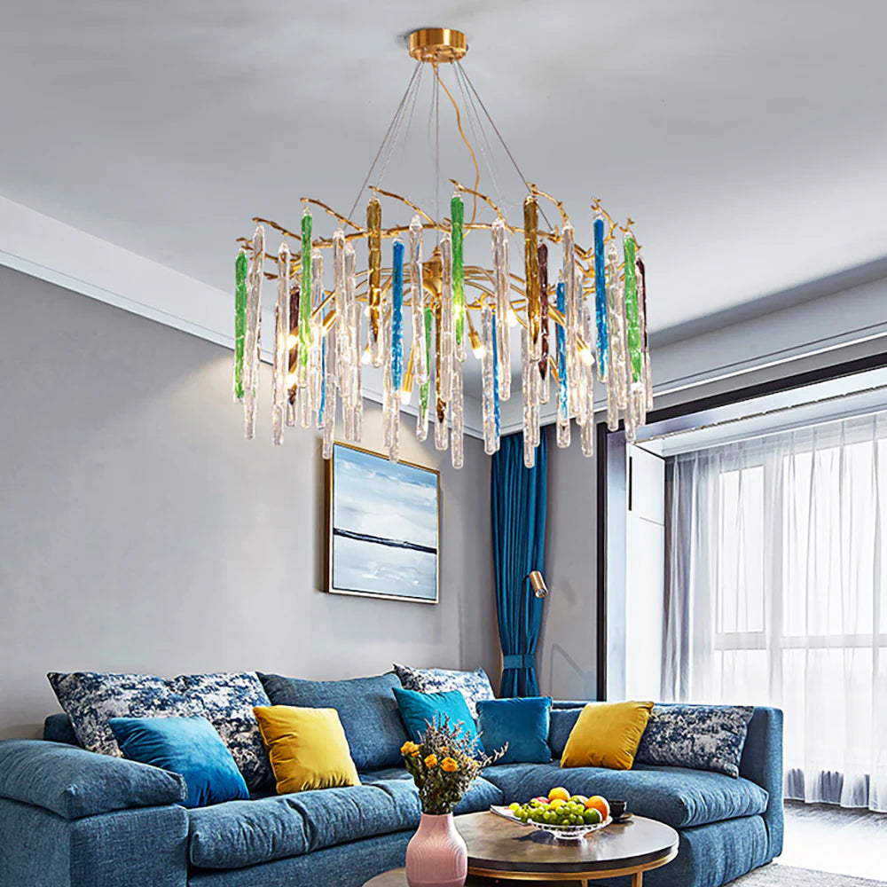 Artistic Branch Colorful Glass Drop Chandelier - Nuvé