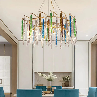 Artistic Branch Colorful Glass Drop Chandelier - Nuvé
