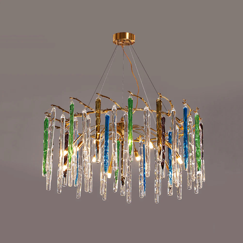 Artistic Branch Colorful Glass Drop Chandelier - Nuvé