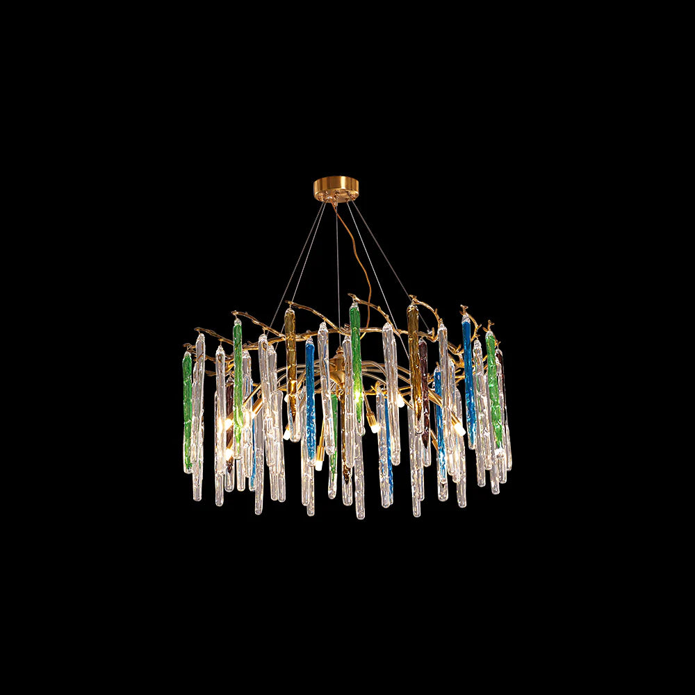 Artistic Branch Colorful Glass Drop Chandelier - Nuvé