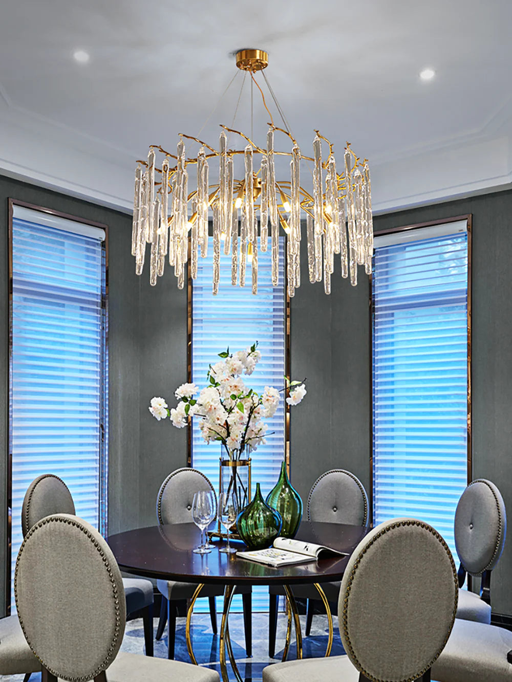Artistic Branch Colorful Glass Drop Chandelier - Nuvé