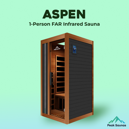 Peak Saunas Aspen Luxury 1-Person FAR Infrared Sauna with Smart WiFi App Control - Nuvé