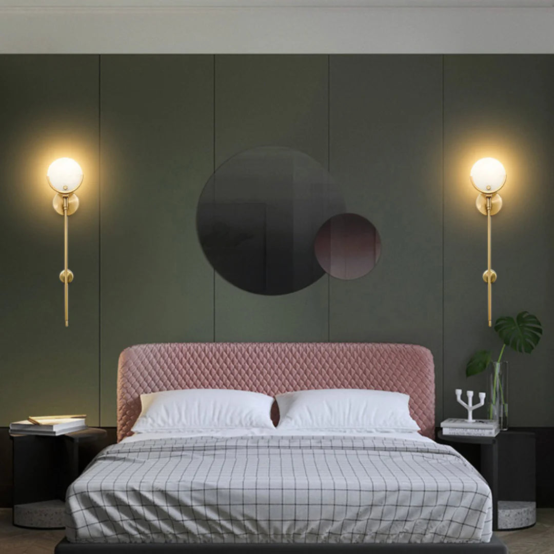 Alabaster Ava Brass Wall Lamp - Nuvé