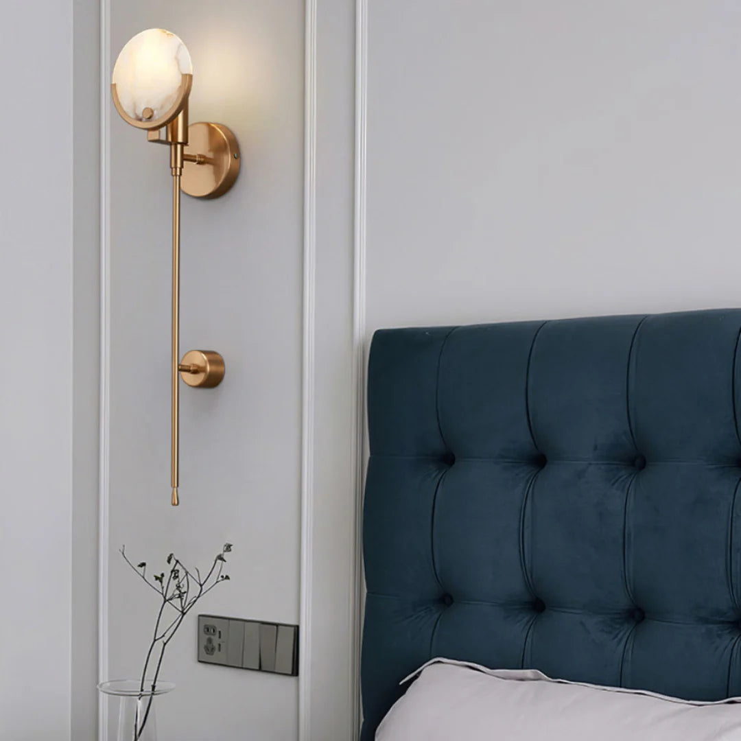 Alabaster Ava Brass Wall Lamp - Nuvé