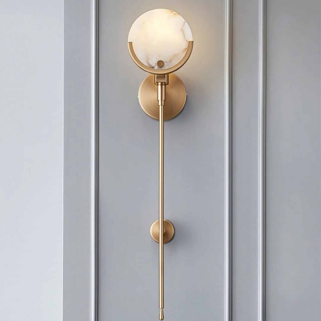 Alabaster Ava Brass Wall Lamp - Nuvé