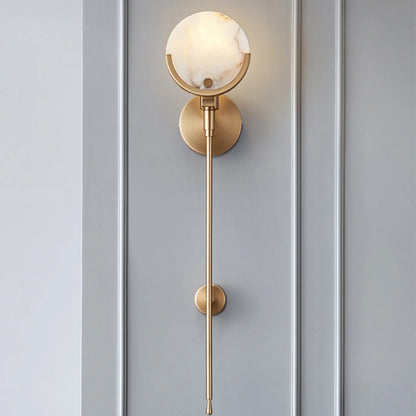 Alabaster Ava Brass Wall Lamp