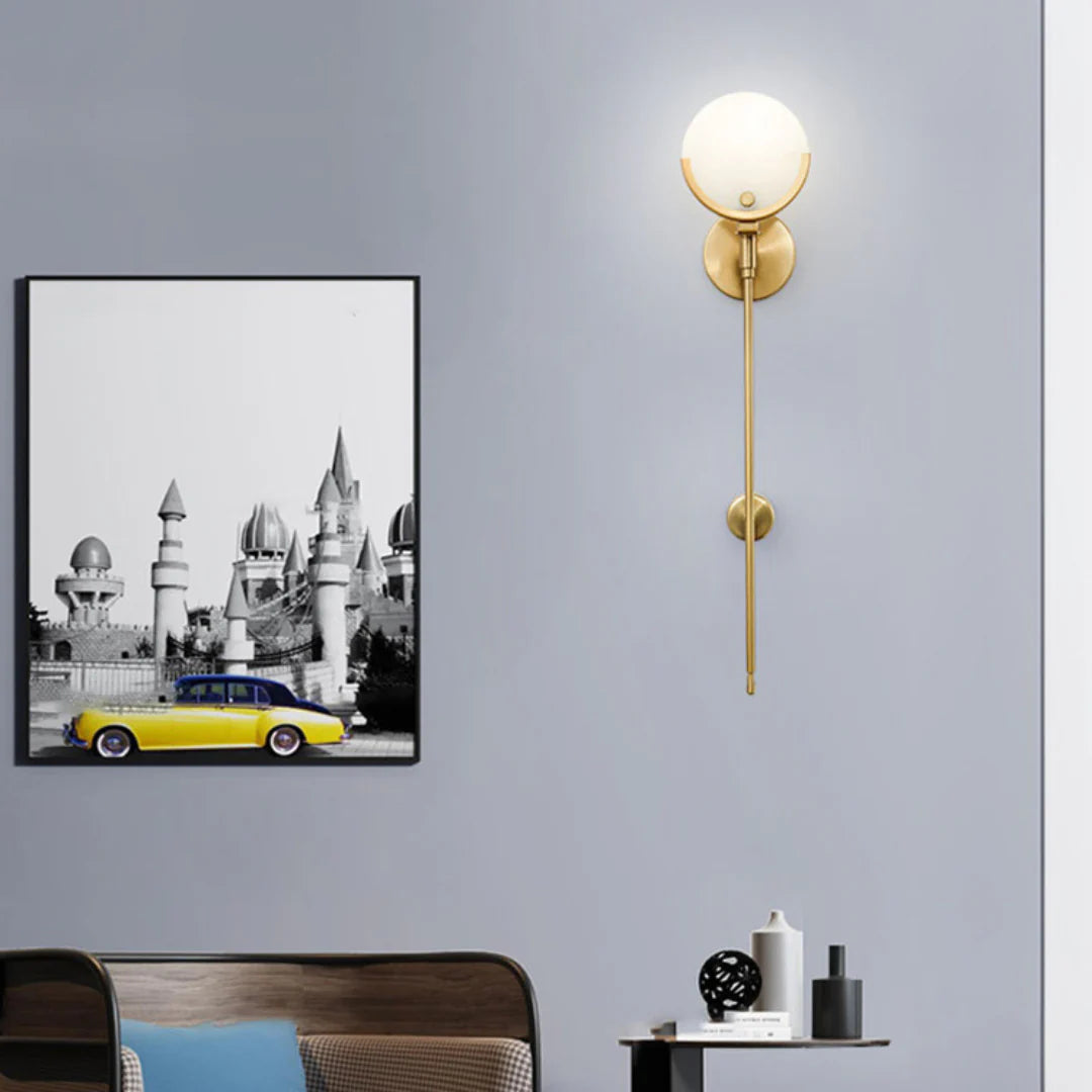 Alabaster Ava Brass Wall Lamp - Nuvé