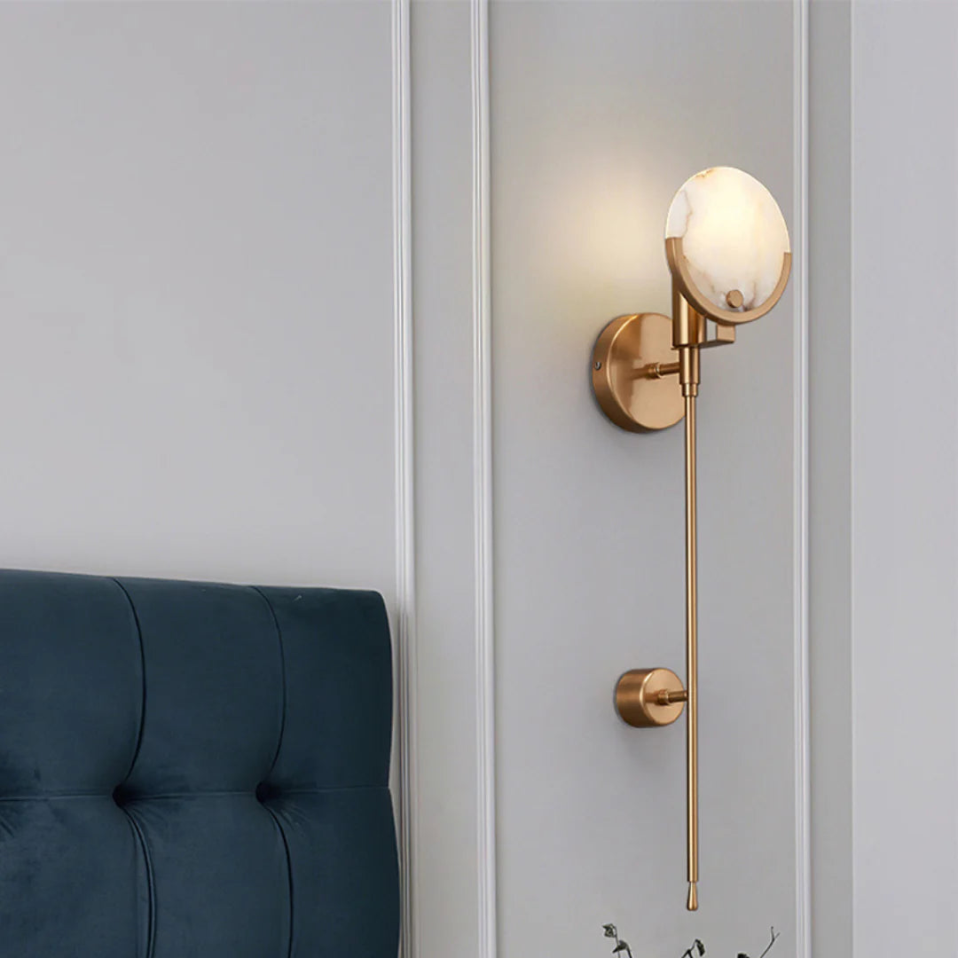 Alabaster Ava Brass Wall Lamp - Nuvé