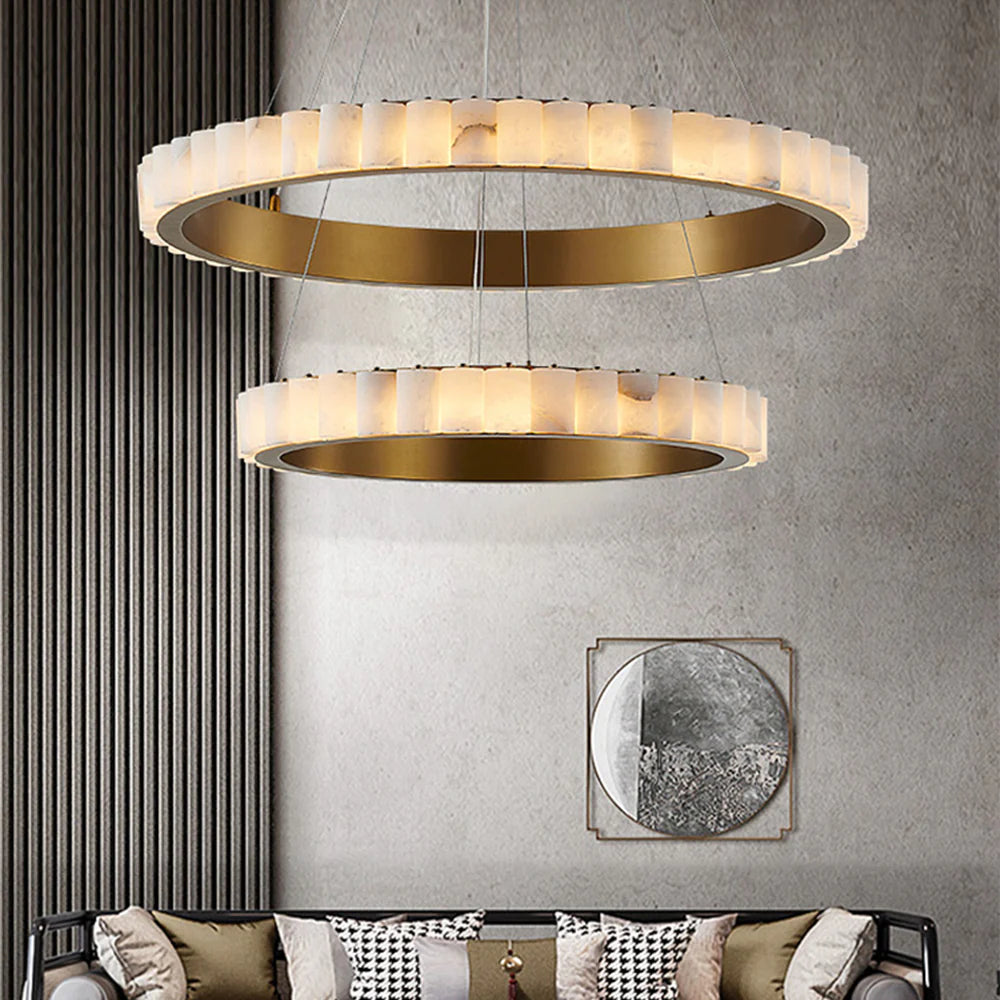Alabaster Avalon Halo Chandelier - Nuvé