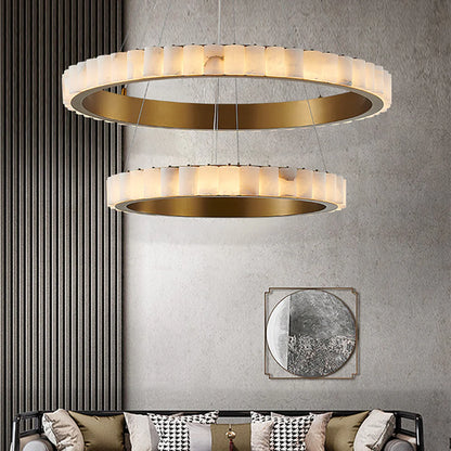 Alabaster Avalon Halo Chandelier - Nuvé