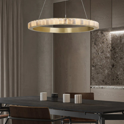 Alabaster Avalon Halo Chandelier - Nuvé