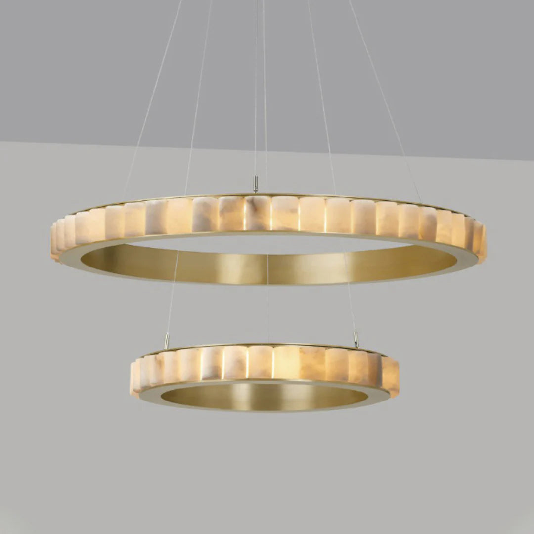 Alabaster Avalon Halo Chandelier - Nuvé
