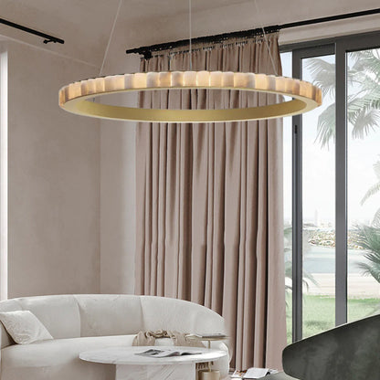 Alabaster Avalon Halo Chandelier - Nuvé