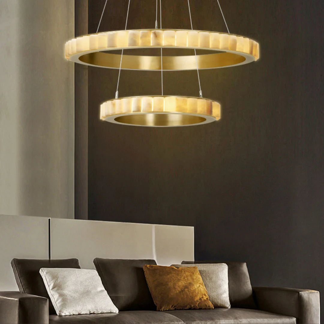 Alabaster Avalon Halo Chandelier - Nuvé