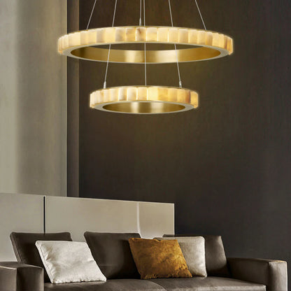 Alabaster Avalon Halo Chandelier - Nuvé