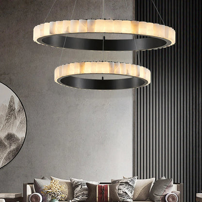Alabaster Avalon Halo Chandelier - Nuvé