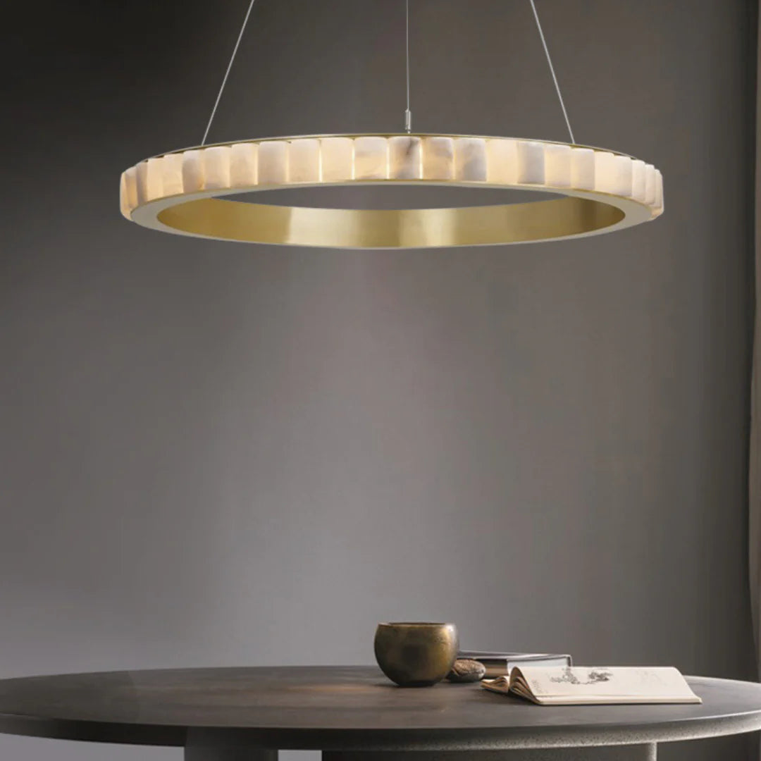 Alabaster Avalon Halo Chandelier - Nuvé