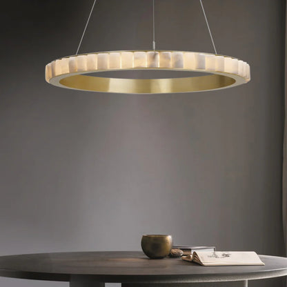 Alabaster Avalon Halo Chandelier - Nuvé