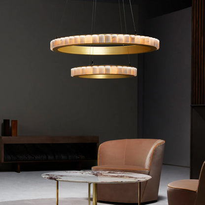 Alabaster Avalon Halo Chandelier - Nuvé