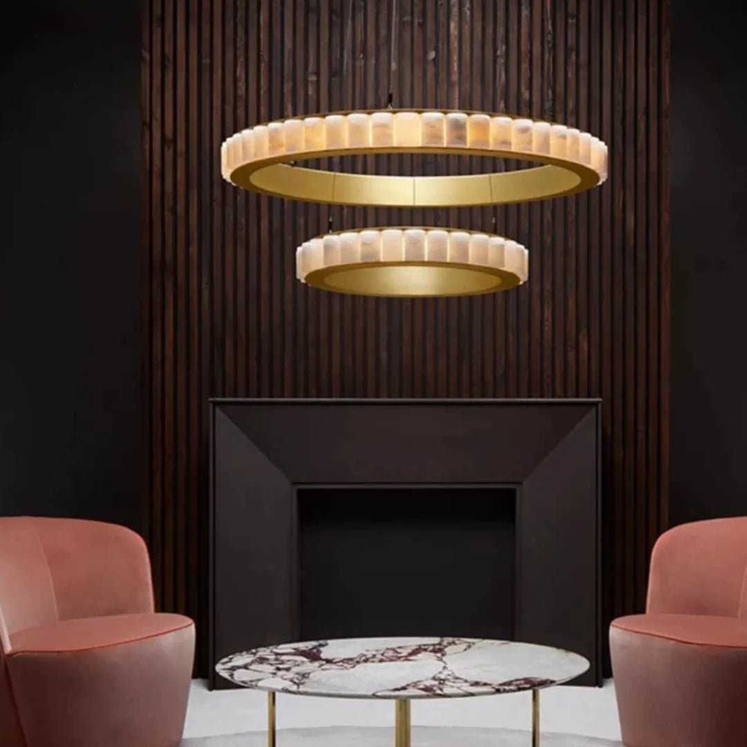 Alabaster Avalon Halo Chandelier - Nuvé