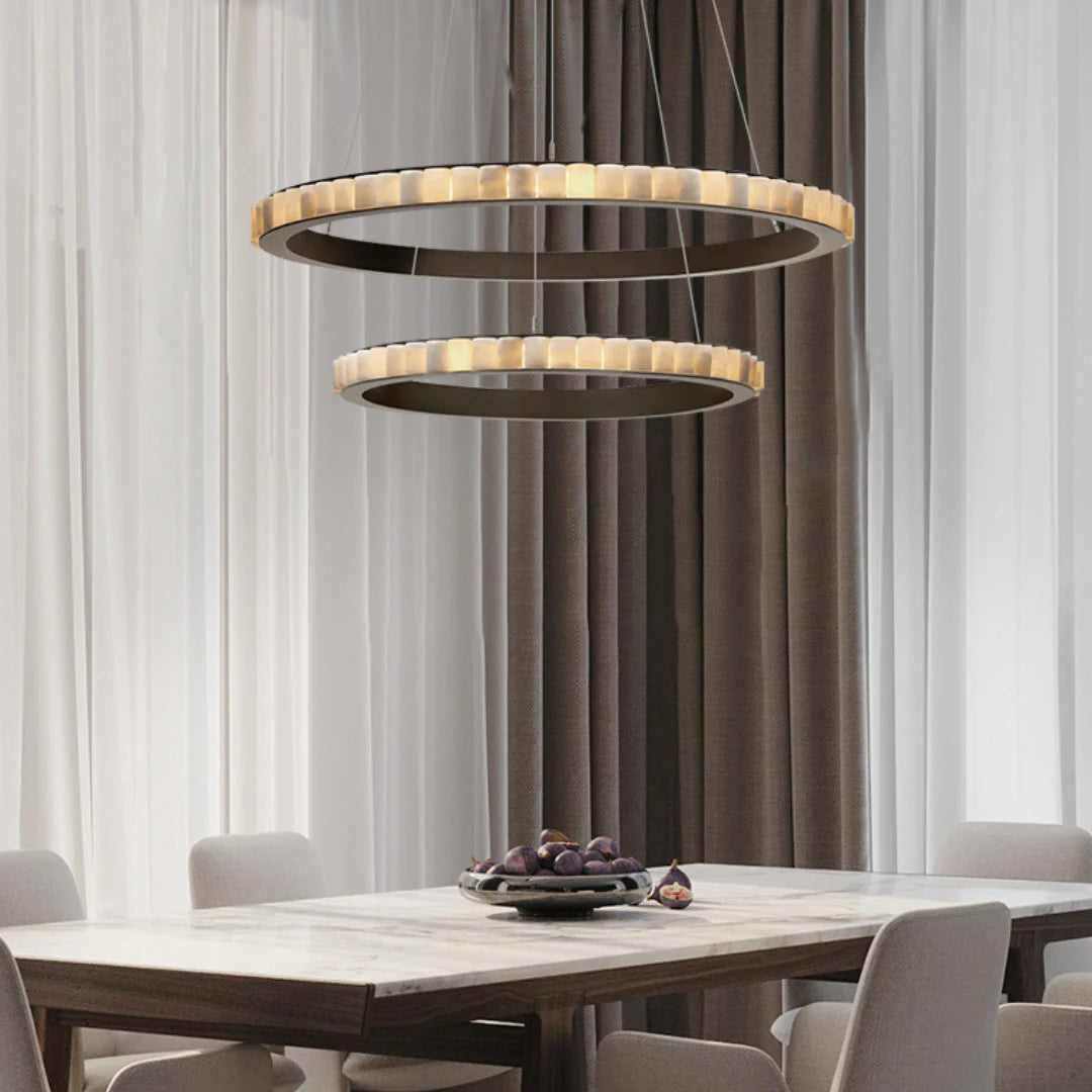 Alabaster Avalon Halo Chandelier - Nuvé