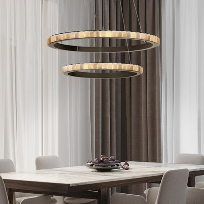 Alabaster Avalon Halo Chandelier - Nuvé