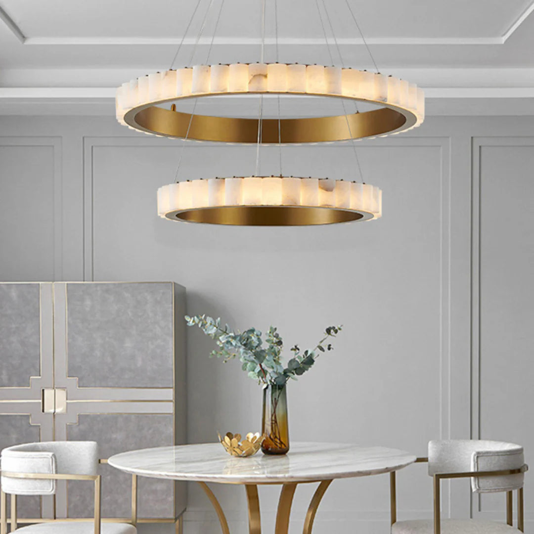 Alabaster Avalon Halo Chandelier - Nuvé