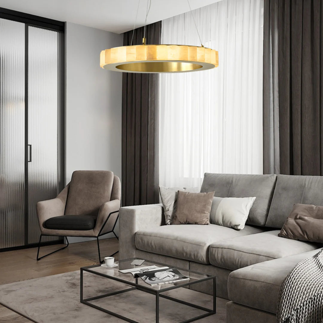 Alabaster Avalon Halo Chandelier - Nuvé