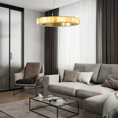 Alabaster Avalon Halo Chandelier - Nuvé