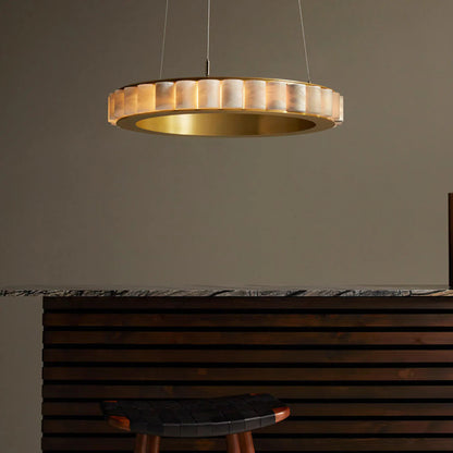 Alabaster Avalon Halo Chandelier - Nuvé