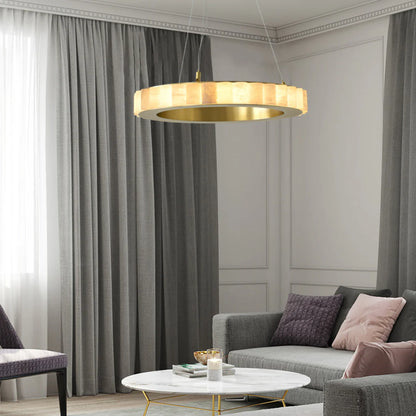 Alabaster Avalon Halo Chandelier - Nuvé