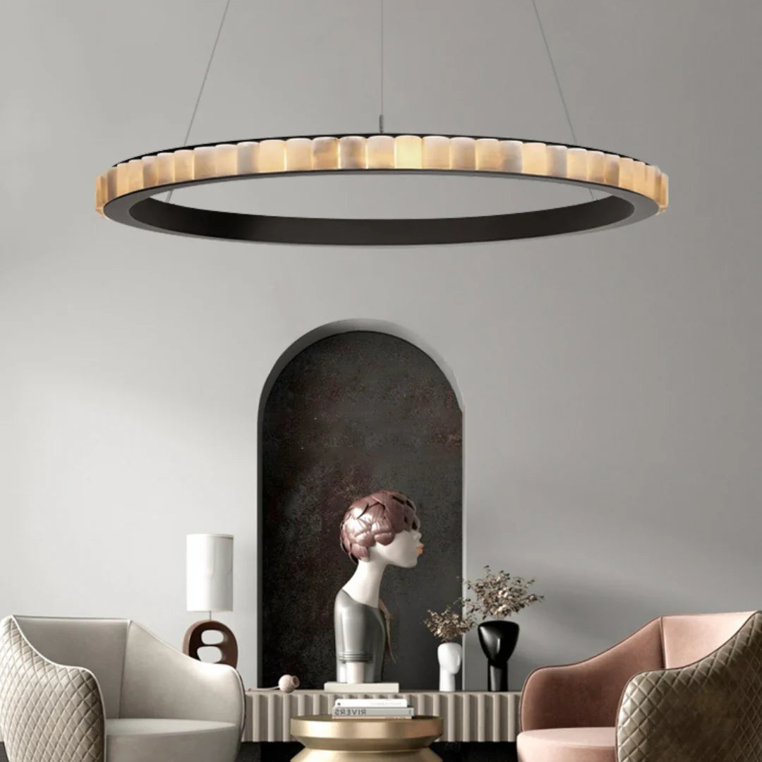 Alabaster Avalon Halo Chandelier - Nuvé