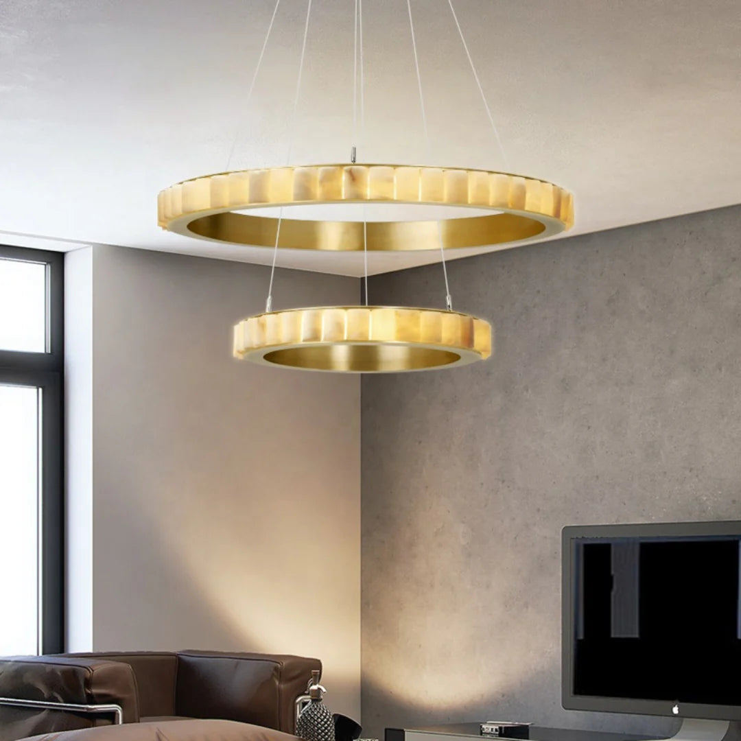 Alabaster Avalon Halo Chandelier - Nuvé