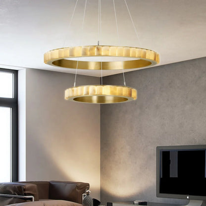 Alabaster Avalon Halo Chandelier - Nuvé