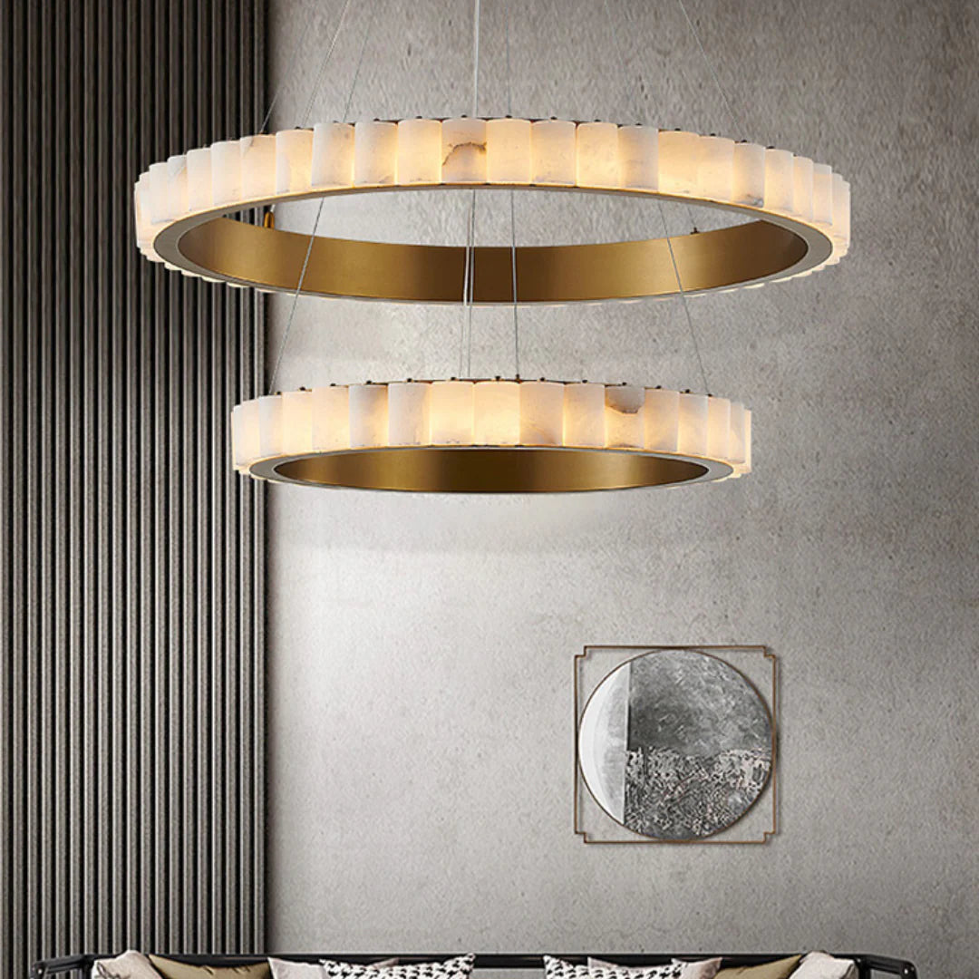Alabaster Avalon Halo Chandelier - Nuvé