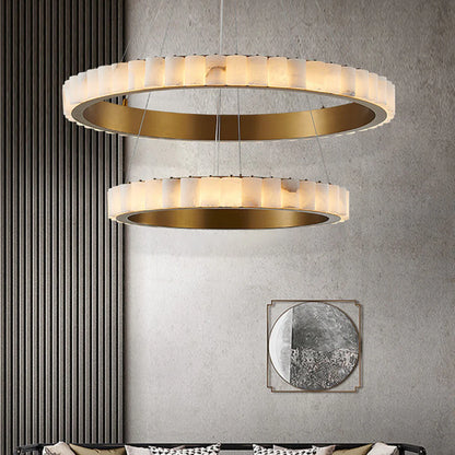 Alabaster Avalon Halo Chandelier - Nuvé