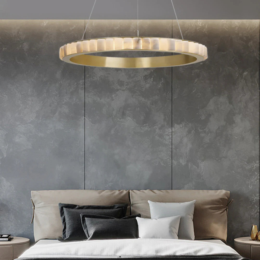 Alabaster Avalon Halo Chandelier - Nuvé