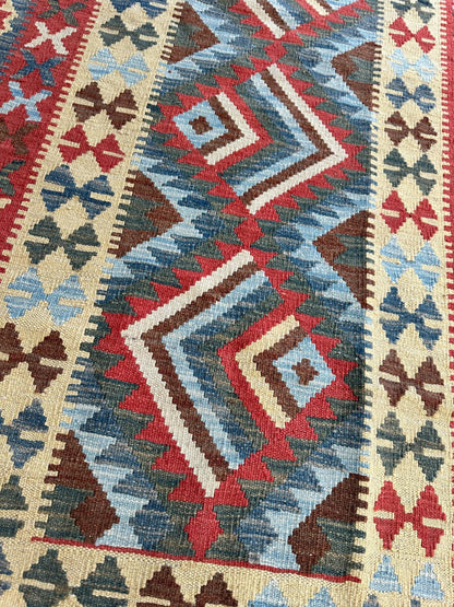 Afghani Maimana Kilim Wide Runner Rug 3’3” x 6’8” - Nuvé