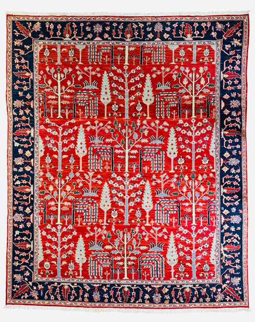 Handwoven Soumak Multicolor Wool Area Rug – 8’ x 10’ - Nuvé