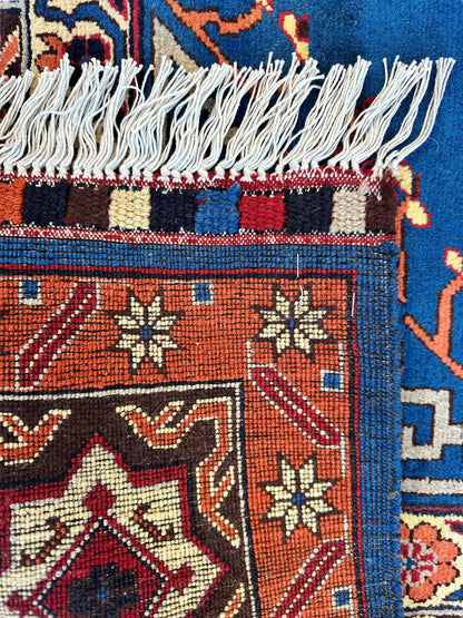 Hand-Knotted Afghan Kazak Rug – 6'6" x 9'7" – Vibrant Geometric Design in 100% Wool - Nuvé