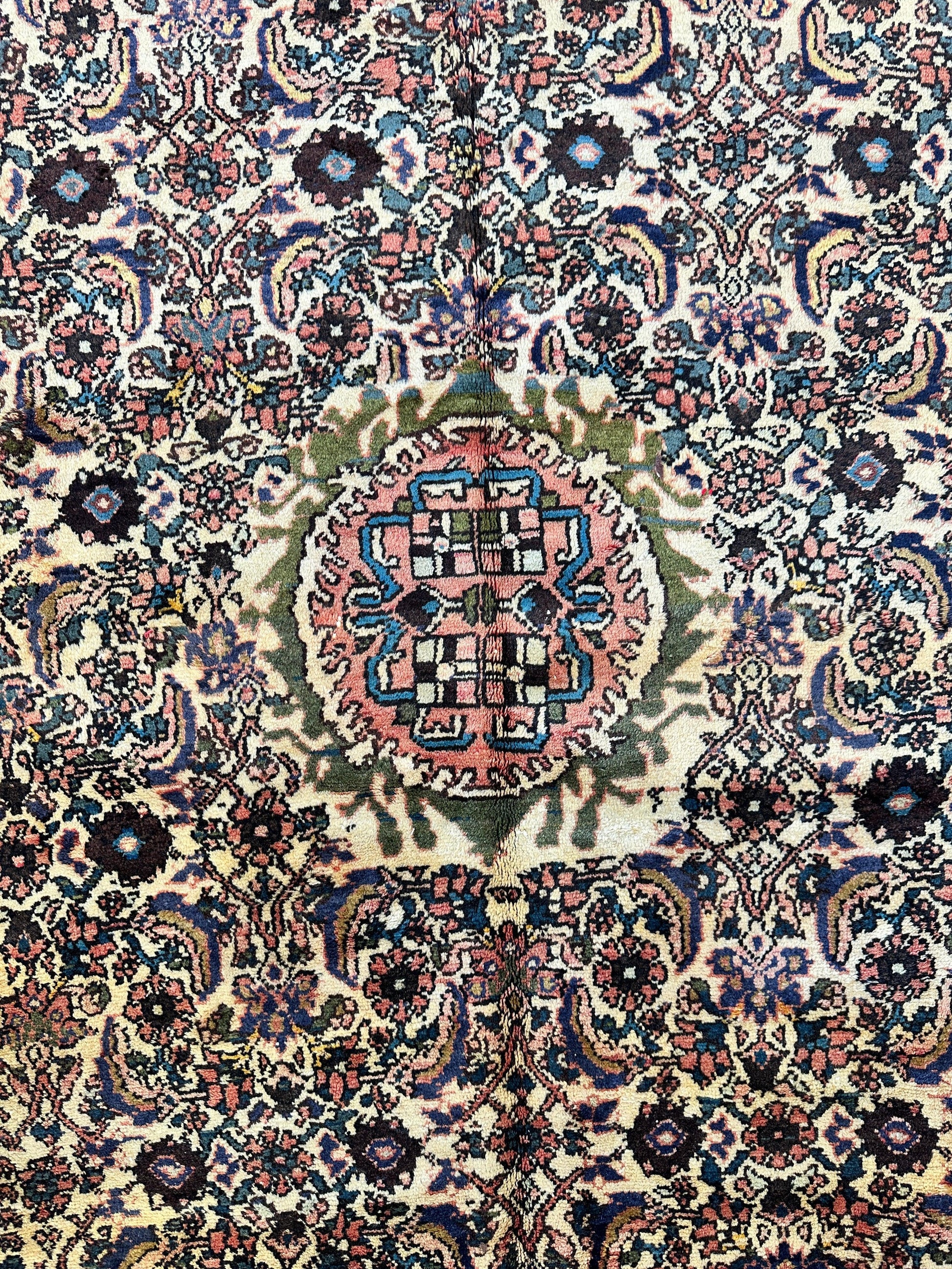 Hand-Knotted Persian Bidjar Herati Wool Runner – 4'11" x 13'2" – Durable Traditional Rug - Nuvé