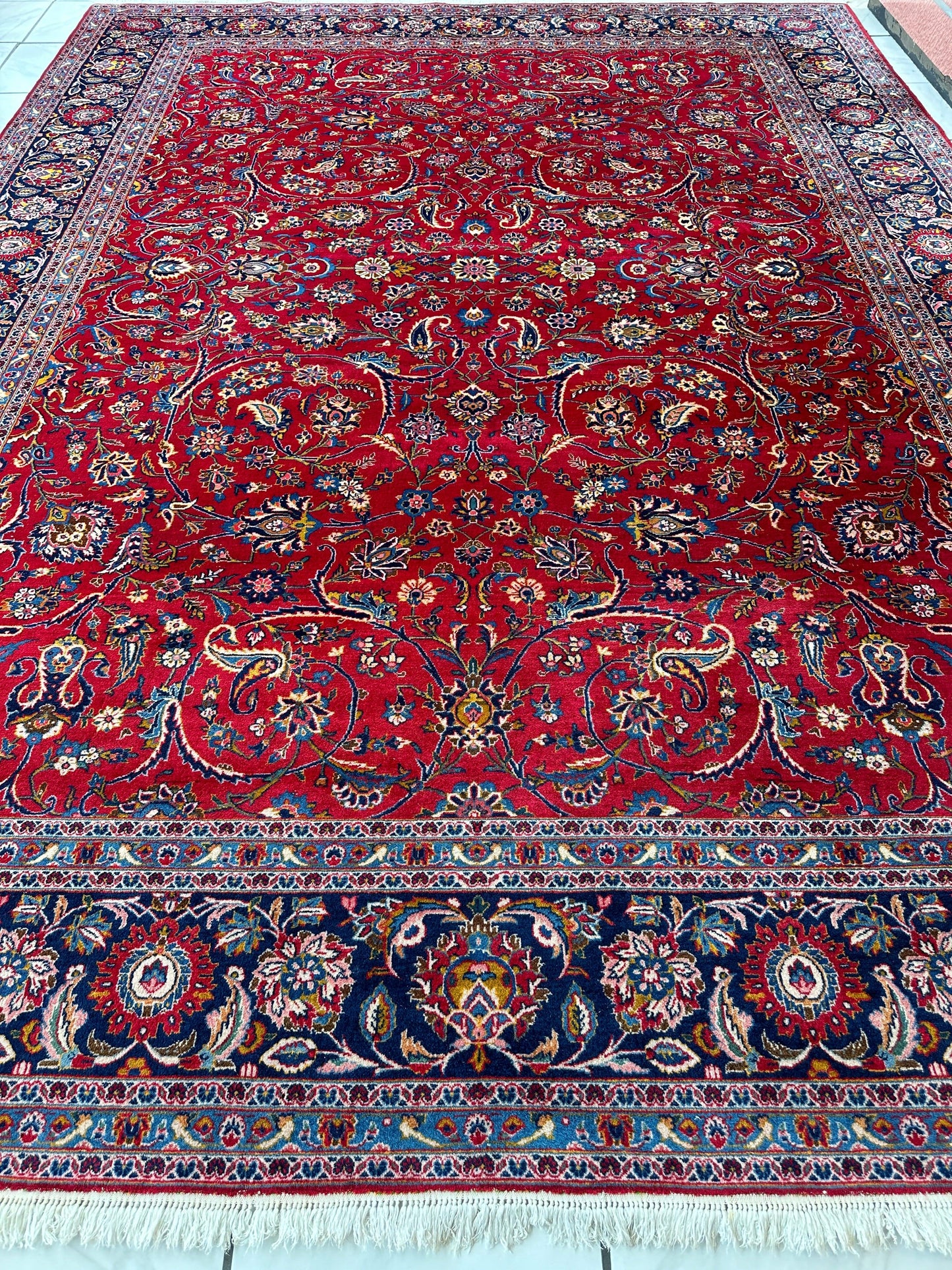 Incredible Persian Kashan All Over Wool Rug 10’2” x 14’ - Nuvé