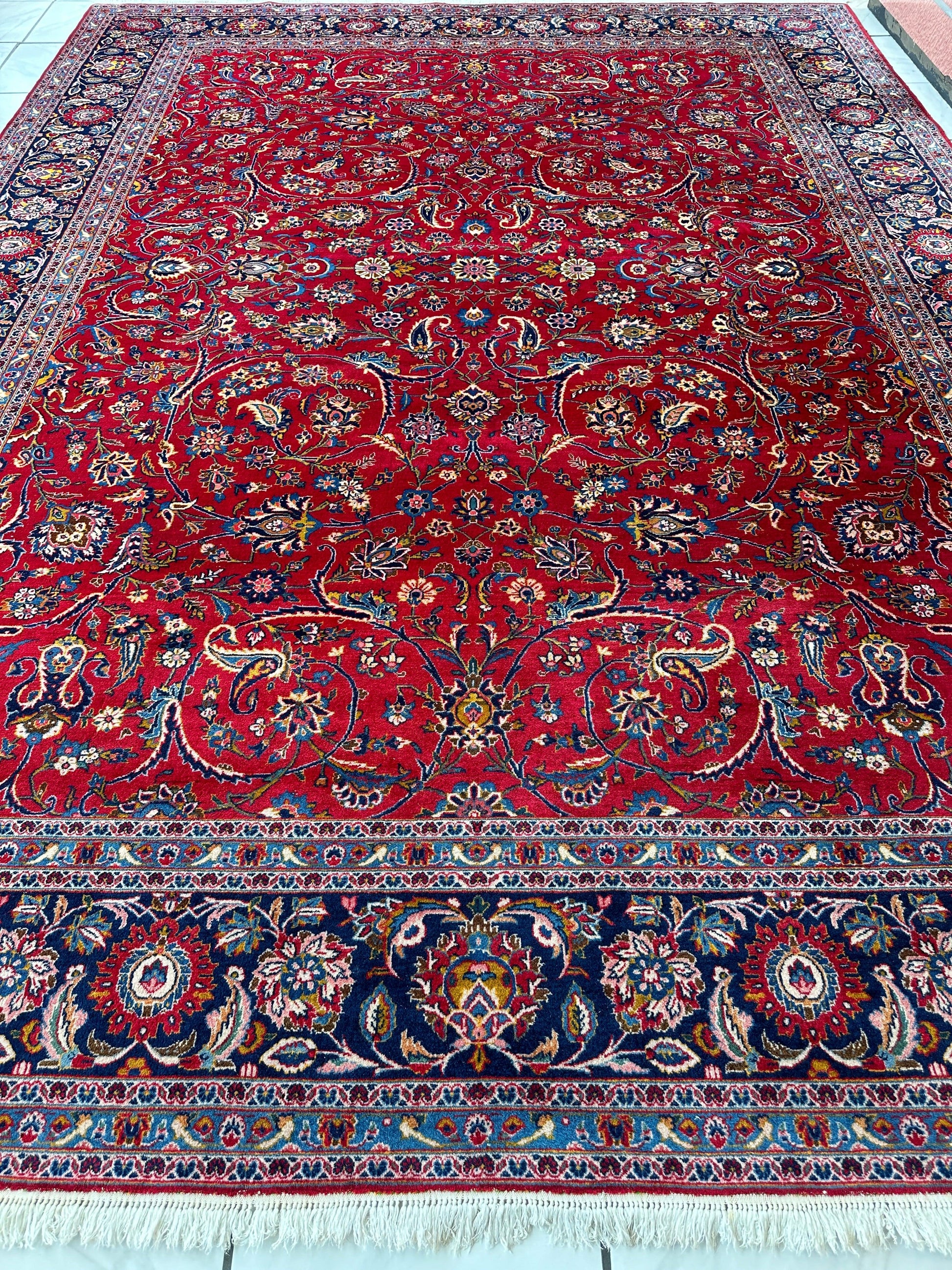 Incredible Persian Kashan All Over Wool Rug 10’2” x 14’ - Nuvé