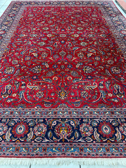 Incredible Persian Kashan All Over Wool Rug 10’2” x 14’ - Nuvé