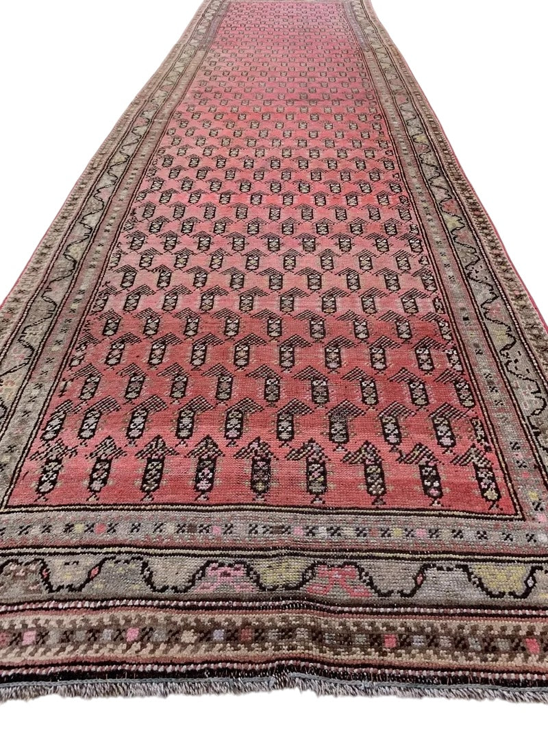 Antique Armenian Karabakh Wool Runner – 3’3” x 12’8” – Hand-Knotted Long Corridor Rug - Nuvé